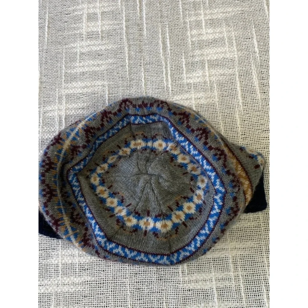 OshKosh B'gosh Fair Isle Beanie Nordic Knit Hat‎ Winter Blue Gray Cozy